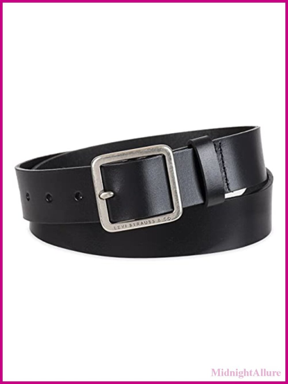 Casual Leather Belt with Square Buckle, Women's Jean Belt